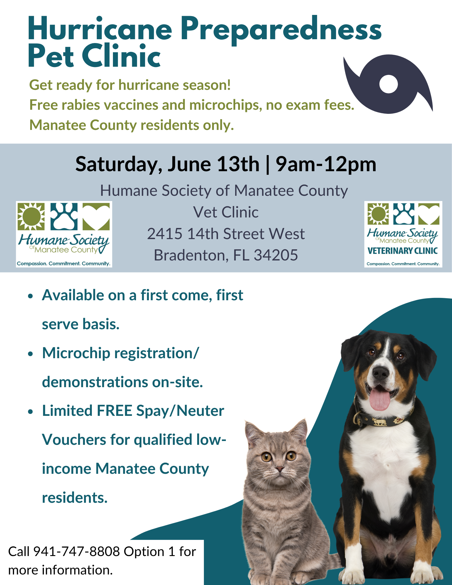 Hurricane Preparedness Clinic 9 am to 12 pm